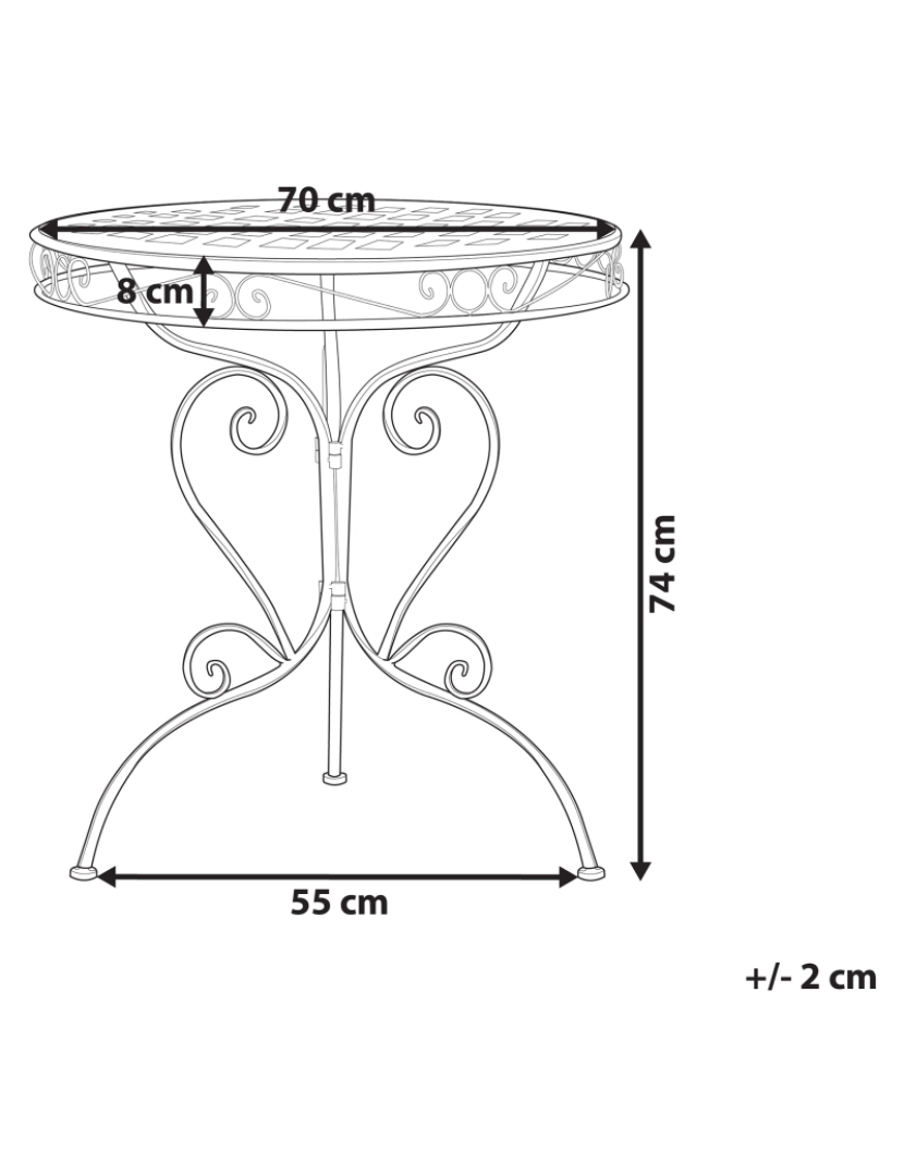 imagem de Mesa de jardim Metal Rosa ALBINIA2