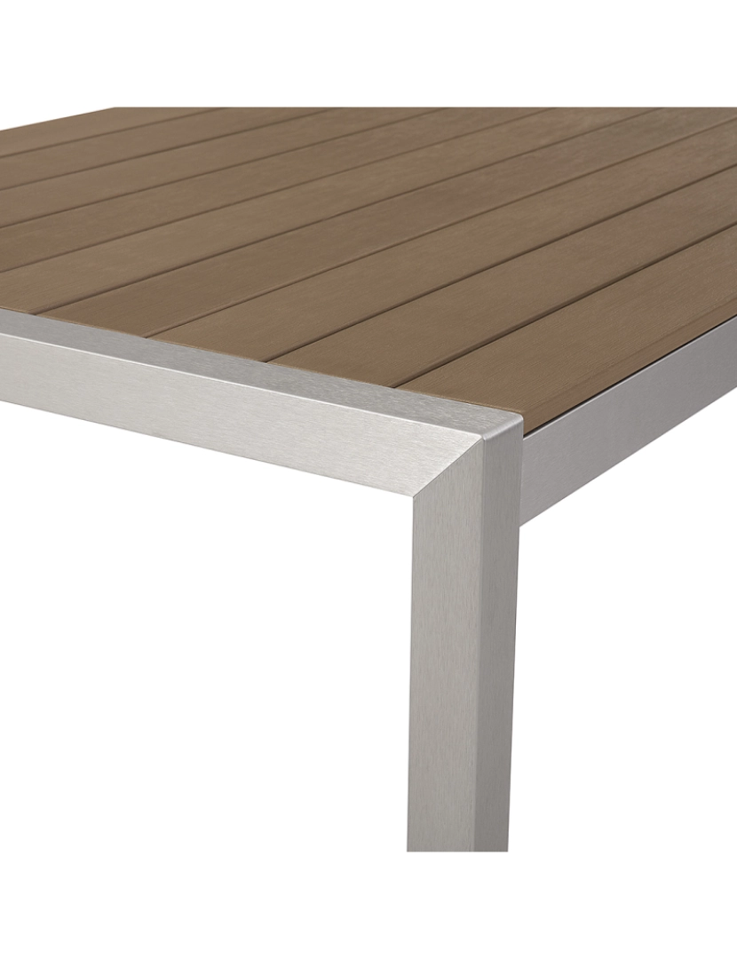 imagem de Mesa de jardim 180 x 90 cm Material sintético Castanho claro VERNIO4