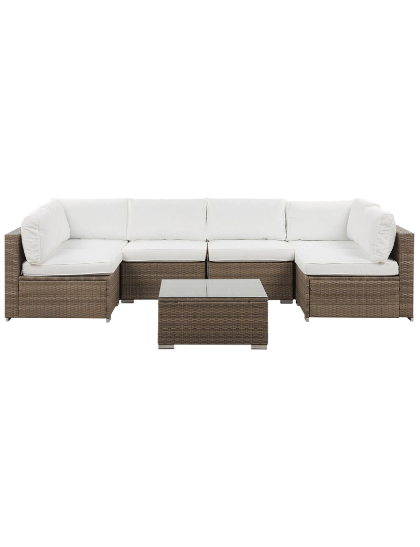 imagem de Conjunto lounge Ratan sintético Branco BELVEDERE2