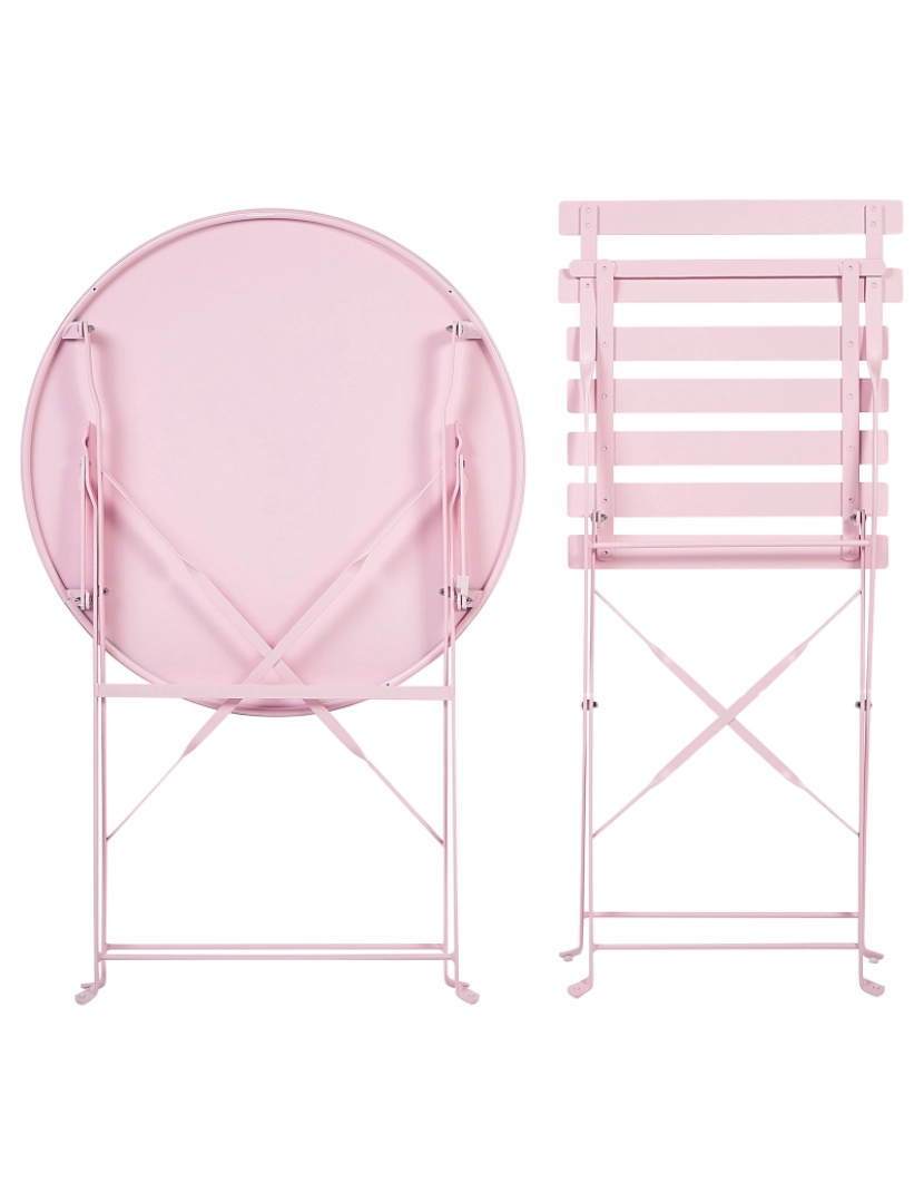 imagem de Conjunto de mesa e cadeiras Metal Rosa pastel FIORI7