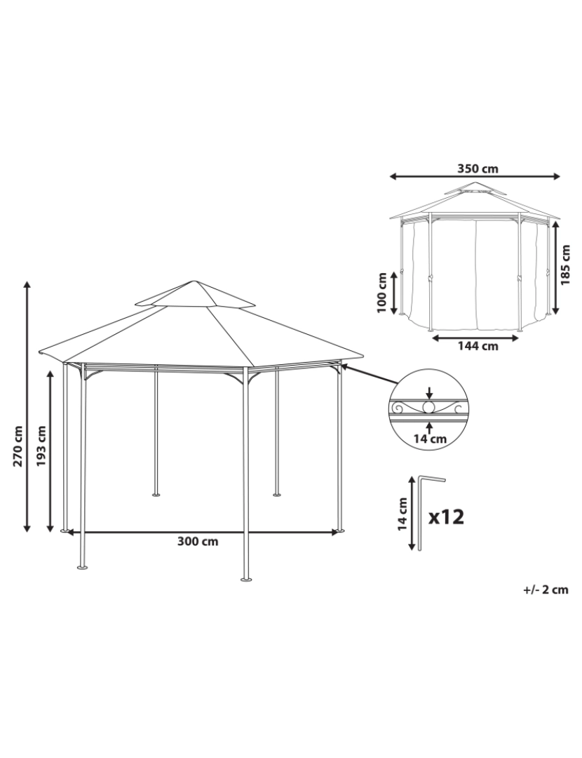 imagem de Pérgola de Jardim cm Cinzento grafite PORTEL2