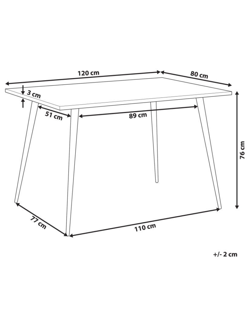 imagem de Mesa de jantar com efeito de concreto 120 x 80 cm SANTIAGO2