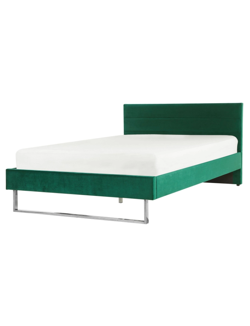 imagem de Cama de casal em veludo verde 140 x 200 cm BELLOU2