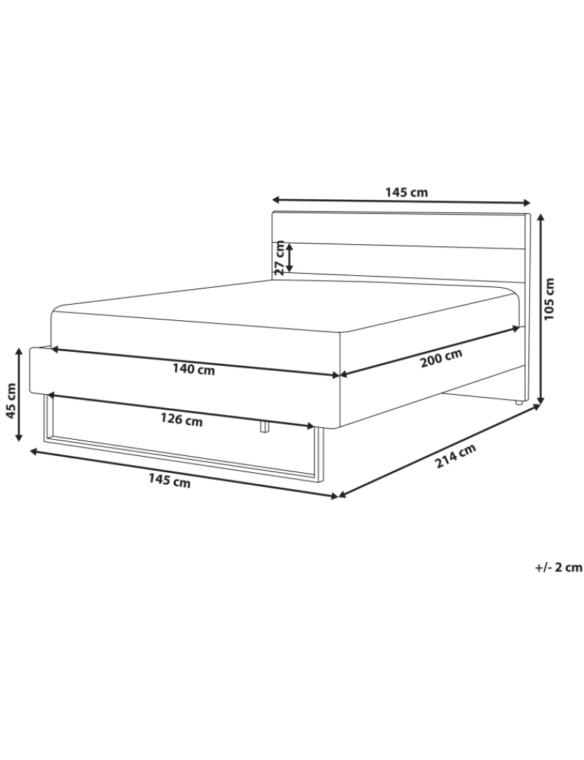 imagem de Cama de casal em veludo verde 140 x 200 cm BELLOU3