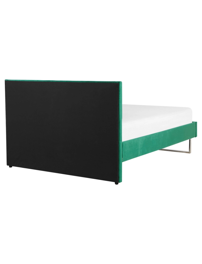 imagem de Cama de casal em veludo verde 140 x 200 cm BELLOU6