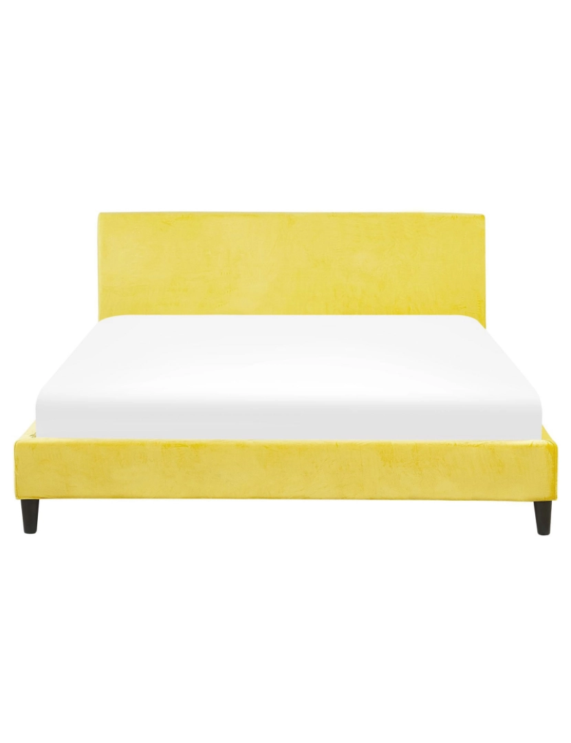 imagem de Cama de casal em veludo amarelo 160 x 200 cm FITOU5