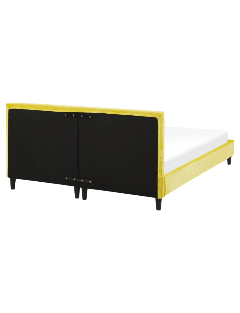 imagem de Cama de casal em veludo amarelo 160 x 200 cm FITOU6