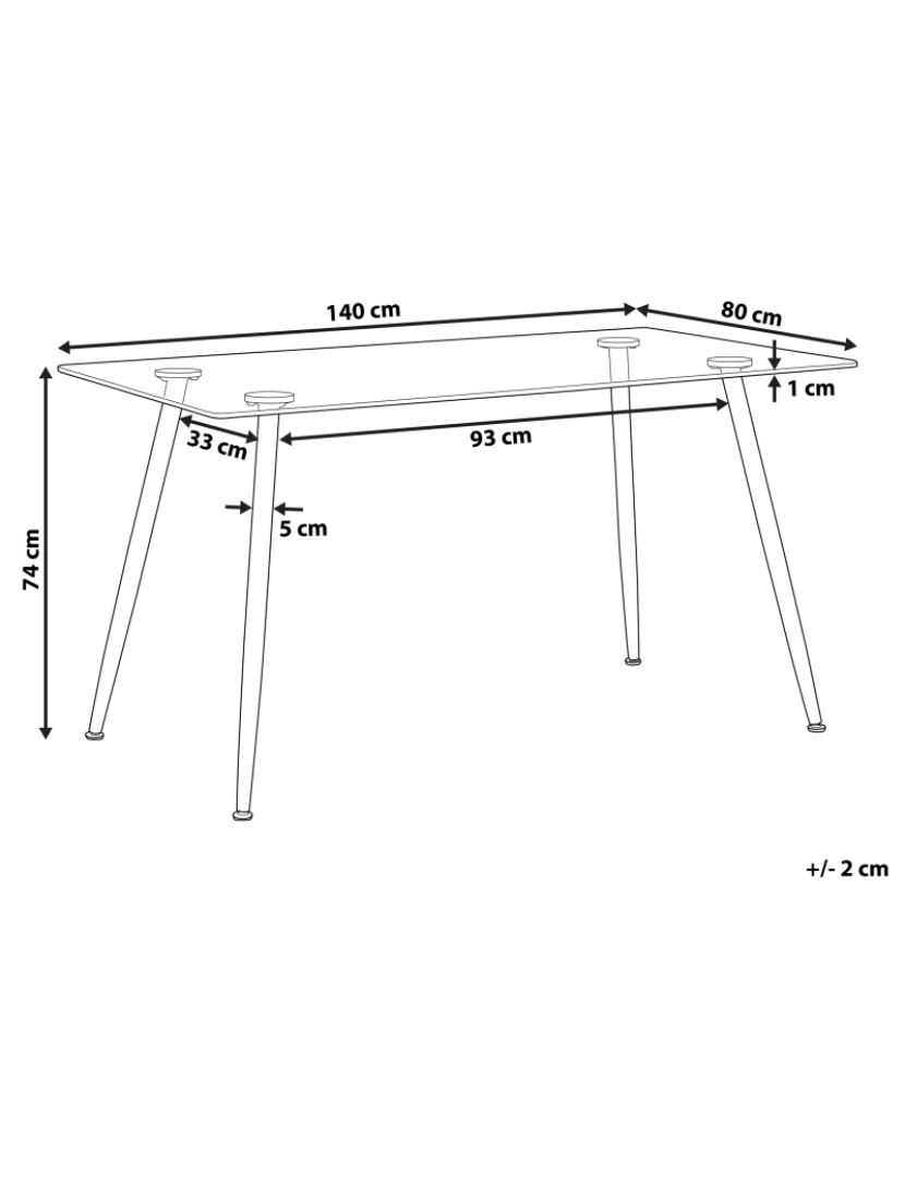 imagem de Mesa de jantar em vidro preto 140 x 80 cm MIDLAND3