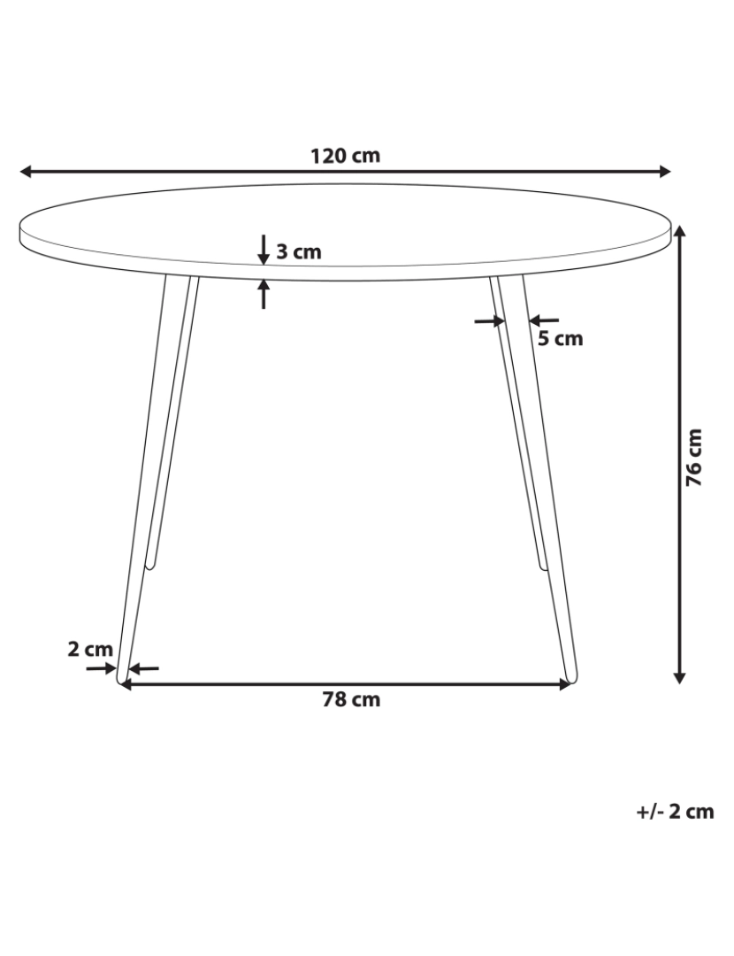 imagem de Mesa de jantar redonda de efeito concreto ⌀ 120 cm ODEON2