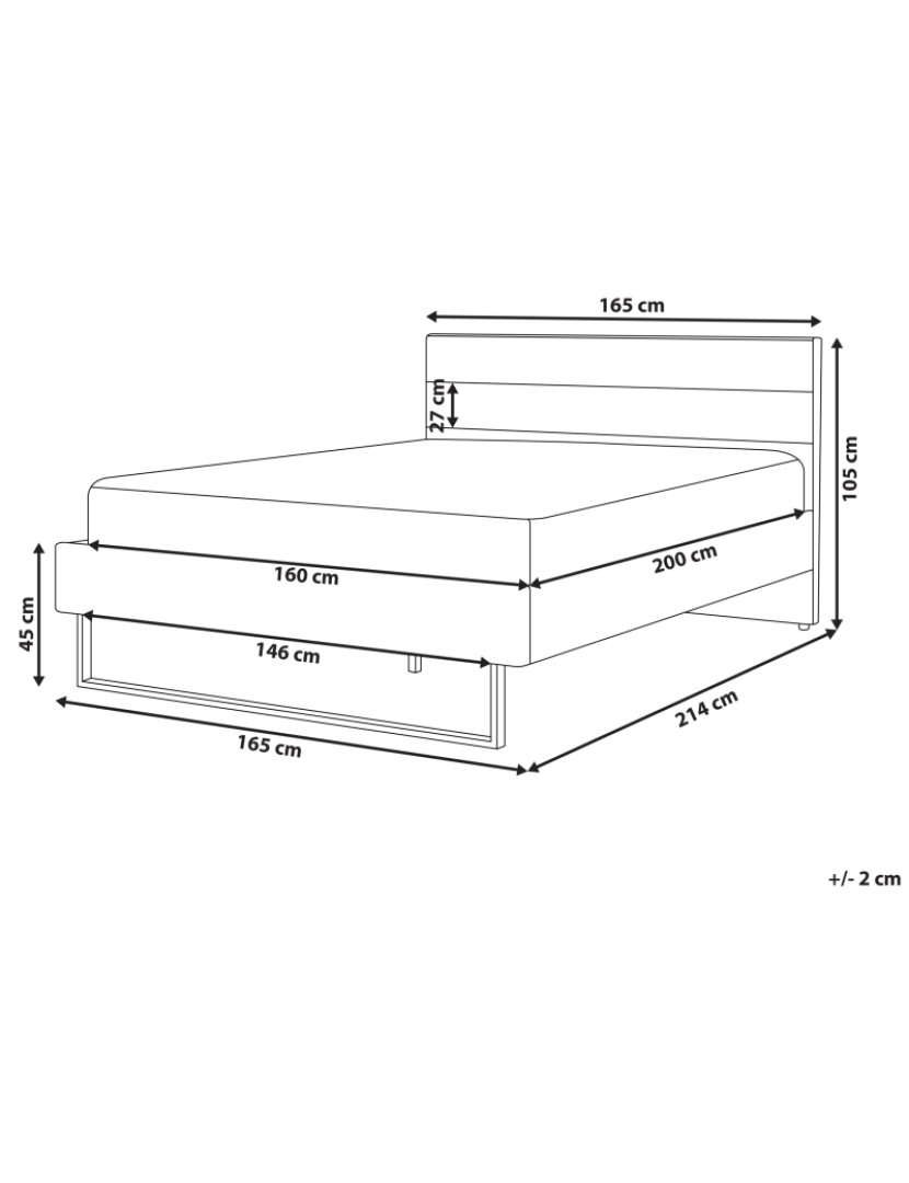 imagem de Cama de casal em veludo verde 160 x 200 cm BELLOU3