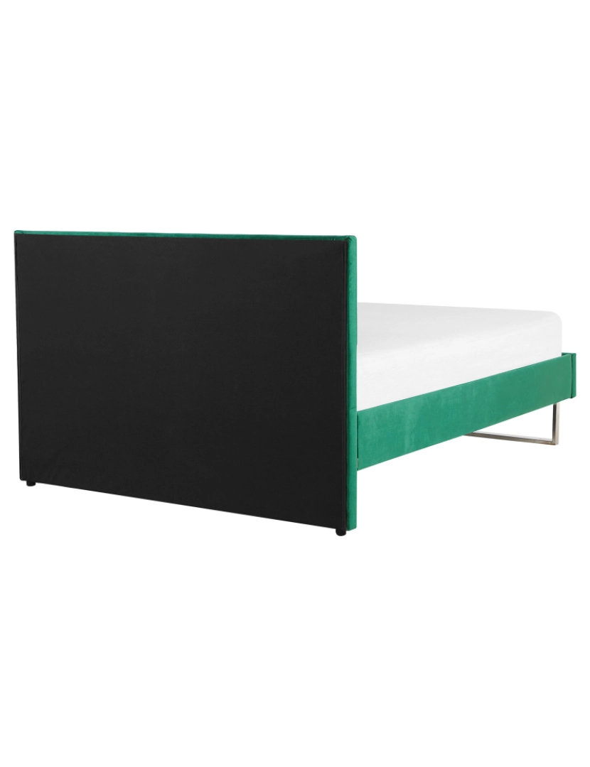 imagem de Cama de casal em veludo verde 160 x 200 cm BELLOU6