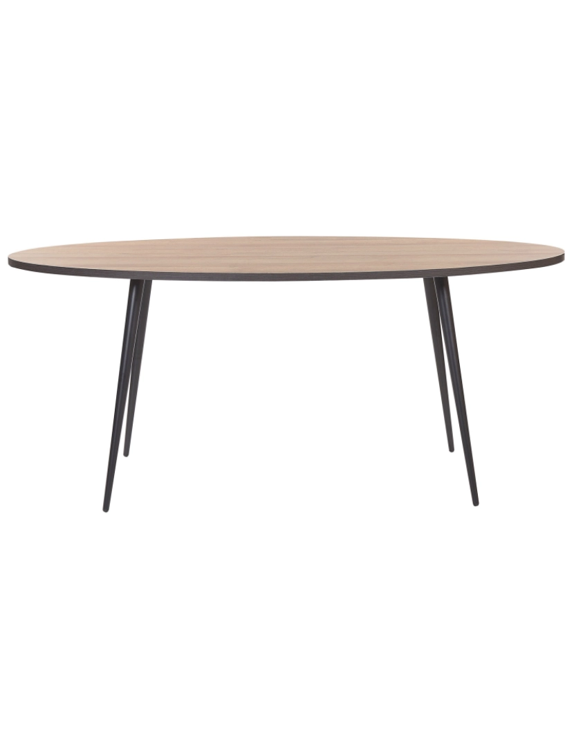 imagem de Mesa de jantar oval 180 x 90 cm castanho e preto OTTAWA4