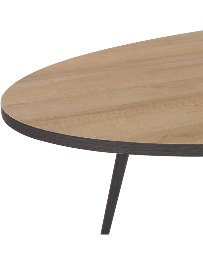 imagem de Mesa de jantar oval 180 x 90 cm castanho e preto OTTAWA5