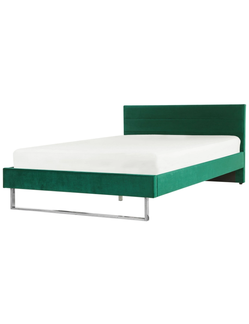 imagem de Cama de casal em veludo verde 180 x 200 cm BELLOU2