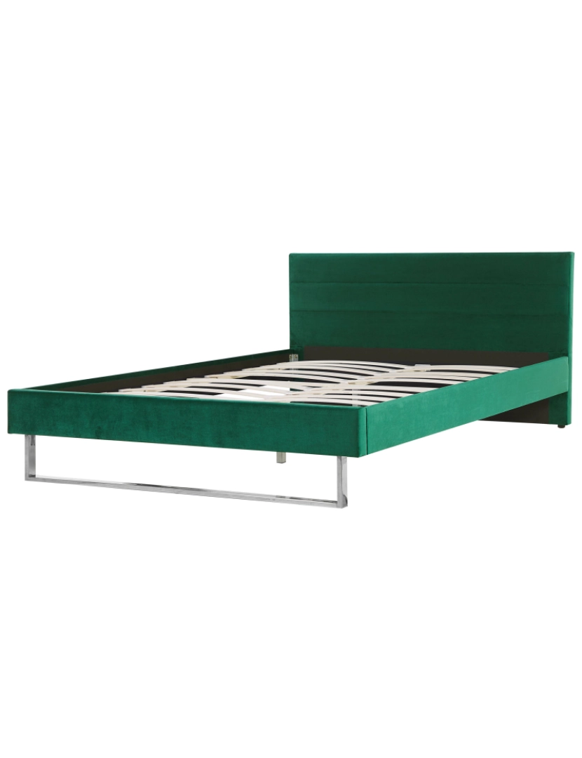 imagem de Cama de casal em veludo verde 180 x 200 cm BELLOU4