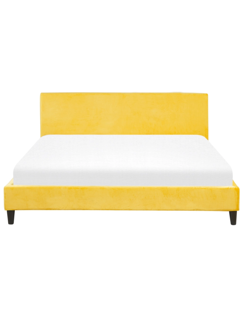 imagem de Cama de casal em veludo amarelo 180 x 200 cm FITOU5