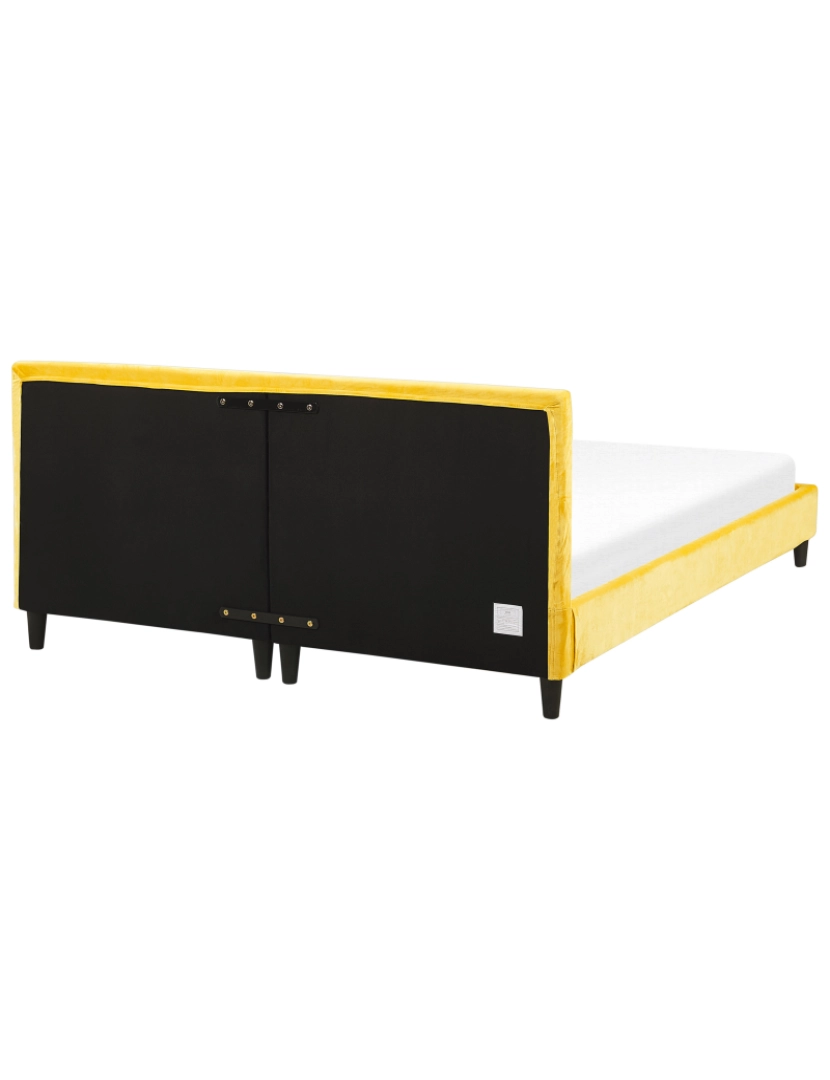 imagem de Cama de casal em veludo amarelo 180 x 200 cm FITOU6