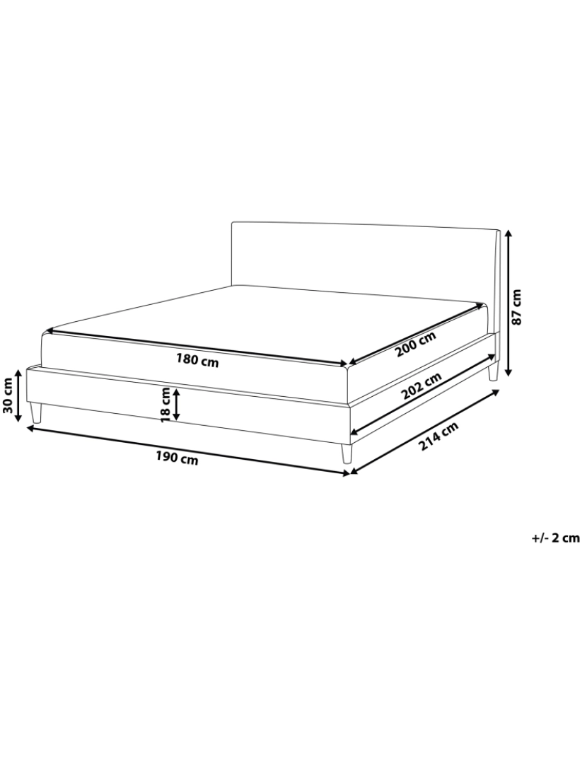 imagem de Cama de casal em veludo branco 180 x 200 cm FITOU3