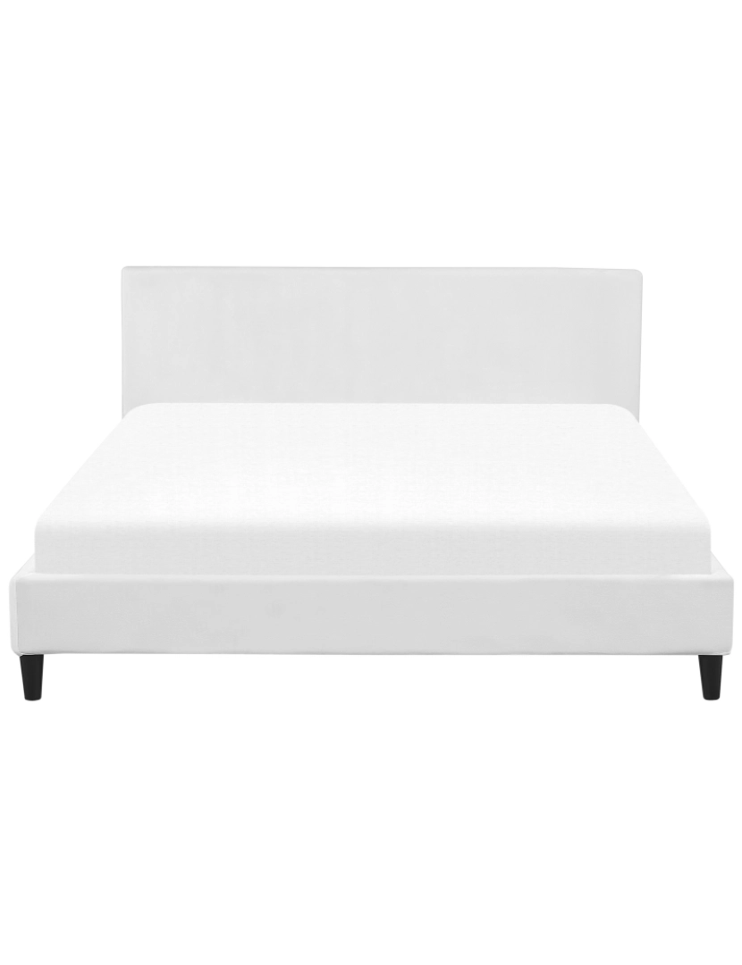 imagem de Cama de casal em veludo branco 180 x 200 cm FITOU5