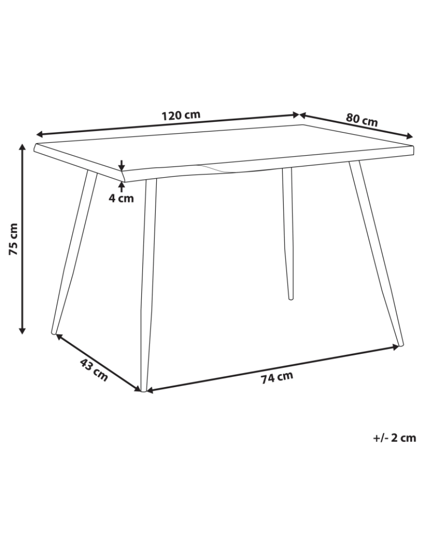 imagem de Mesa de jantar em castanho claro e preto 120 x 80 cm LUTON3