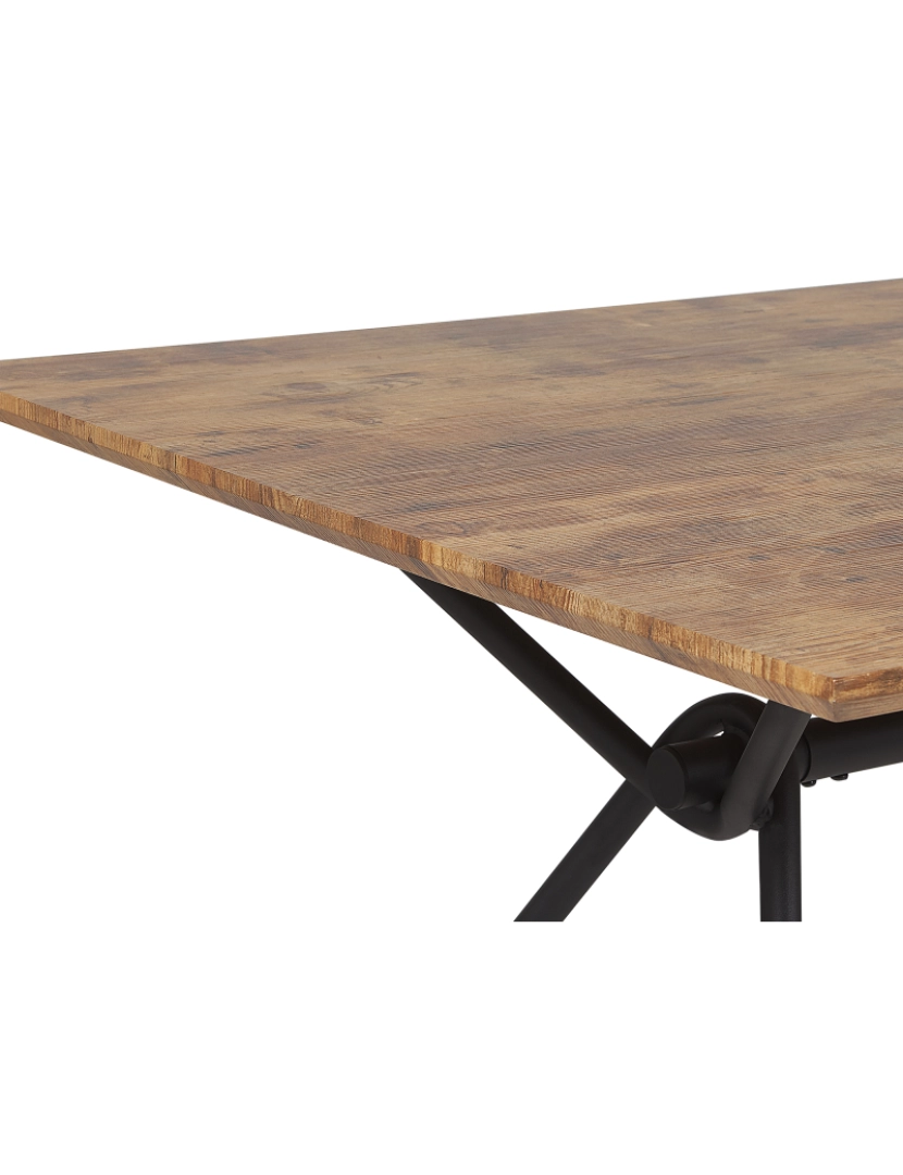 imagem de Mesa de jantar em castanho escuro e preto 160 x 90 cm AMSTERDAM4