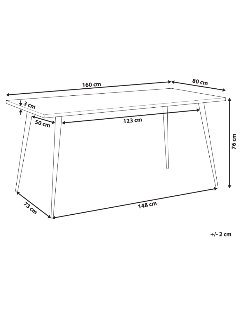 imagem de Mesa de Jantar com efeito de concreto 160 x 80 cm SANTIAGO3