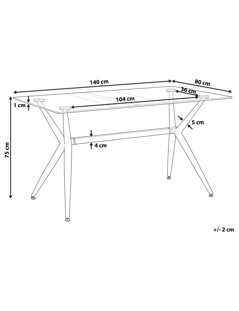 imagem de Mesa de jantar em vidro preto 140 x 80 cm SACRAMENTO3