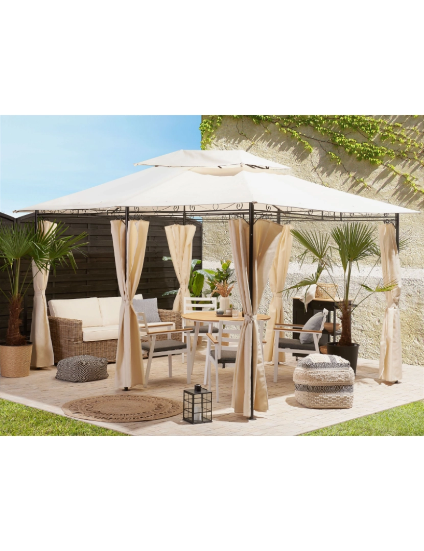 Beliani - Pérgola de Jardim 300 x 400 cm Creme COLOS