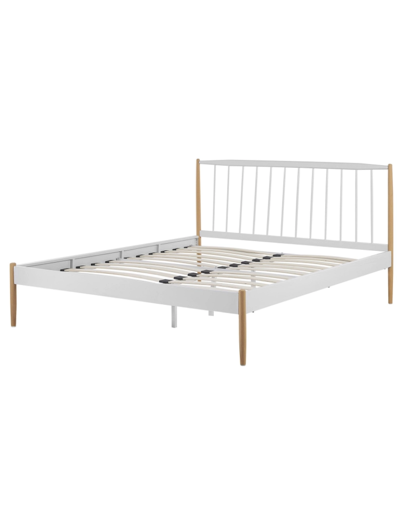 imagem de Cama de casal em metal branco 160 x 200 cm MAURS5