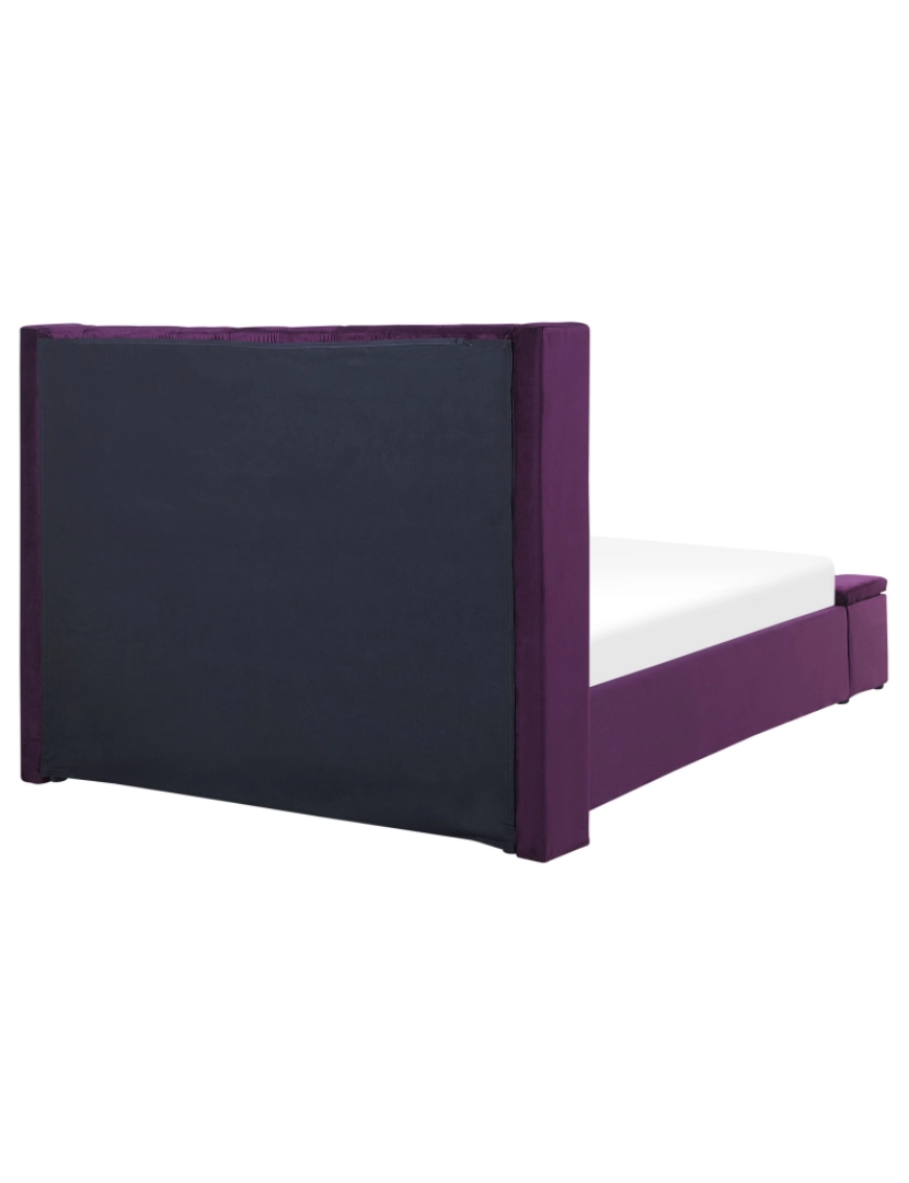 imagem de Cama de casal com arrumação em veludo roxo 140 x 200 cm NOYERS6