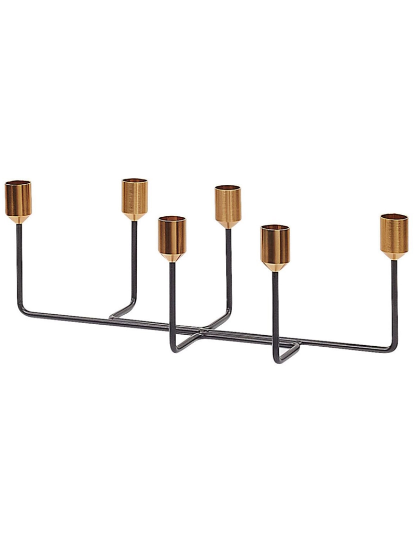 imagem de Candelabro em metal preto e dourado 12 cm BANGKA2