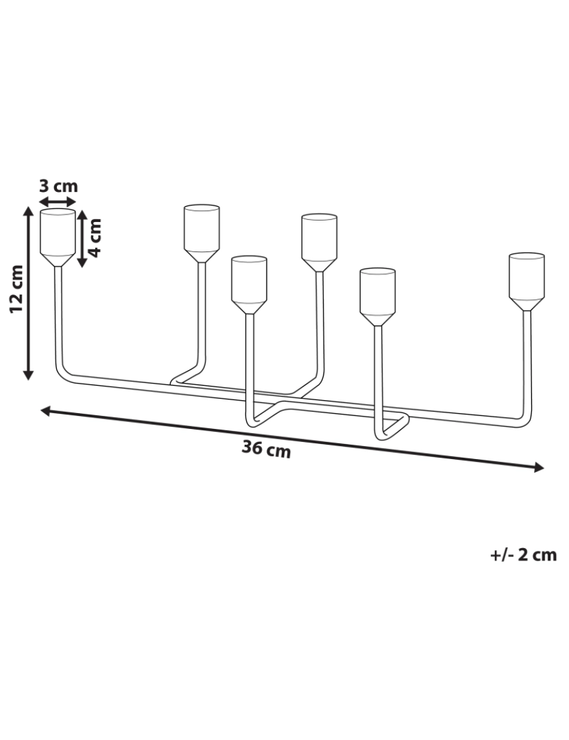 imagem de Candelabro em metal preto e dourado 12 cm BANGKA3