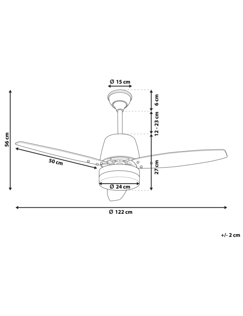 imagem de Ventoinha de teto prateada com luz LED MLAVA2