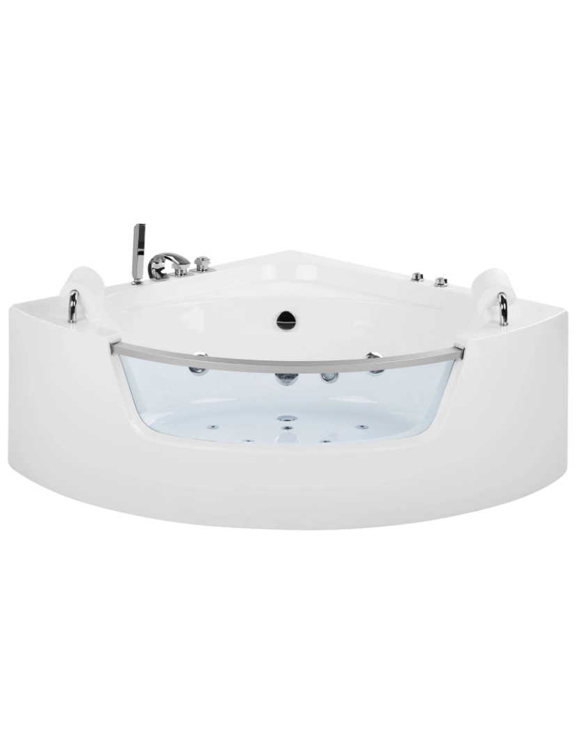 imagem de Banheira de hidromassagem de canto em acrílico branco com LED 201 x 150 cm MANGLE5