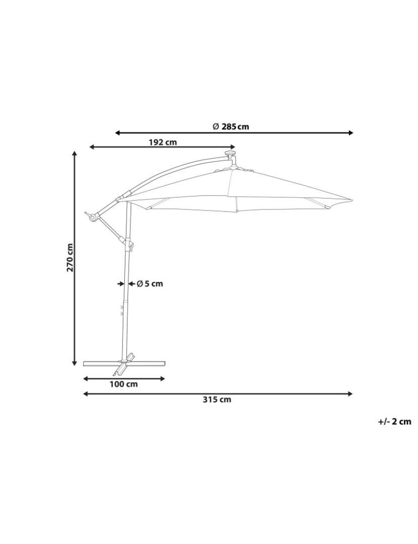 imagem de Guarda-sol com iluminação LED e tecido creme ⌀ 285 cm CORVAL2