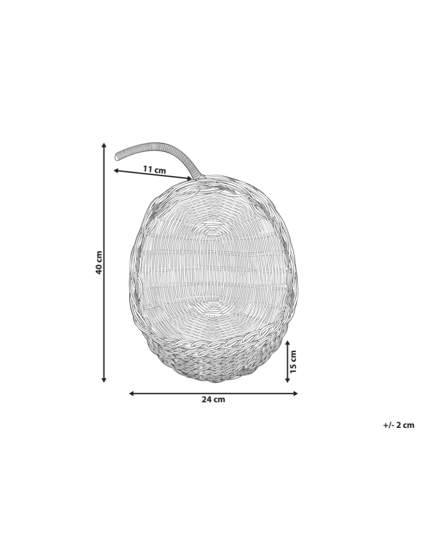 imagem de Cesto de parede em forma de maçã em rattan natural MAKONDE3