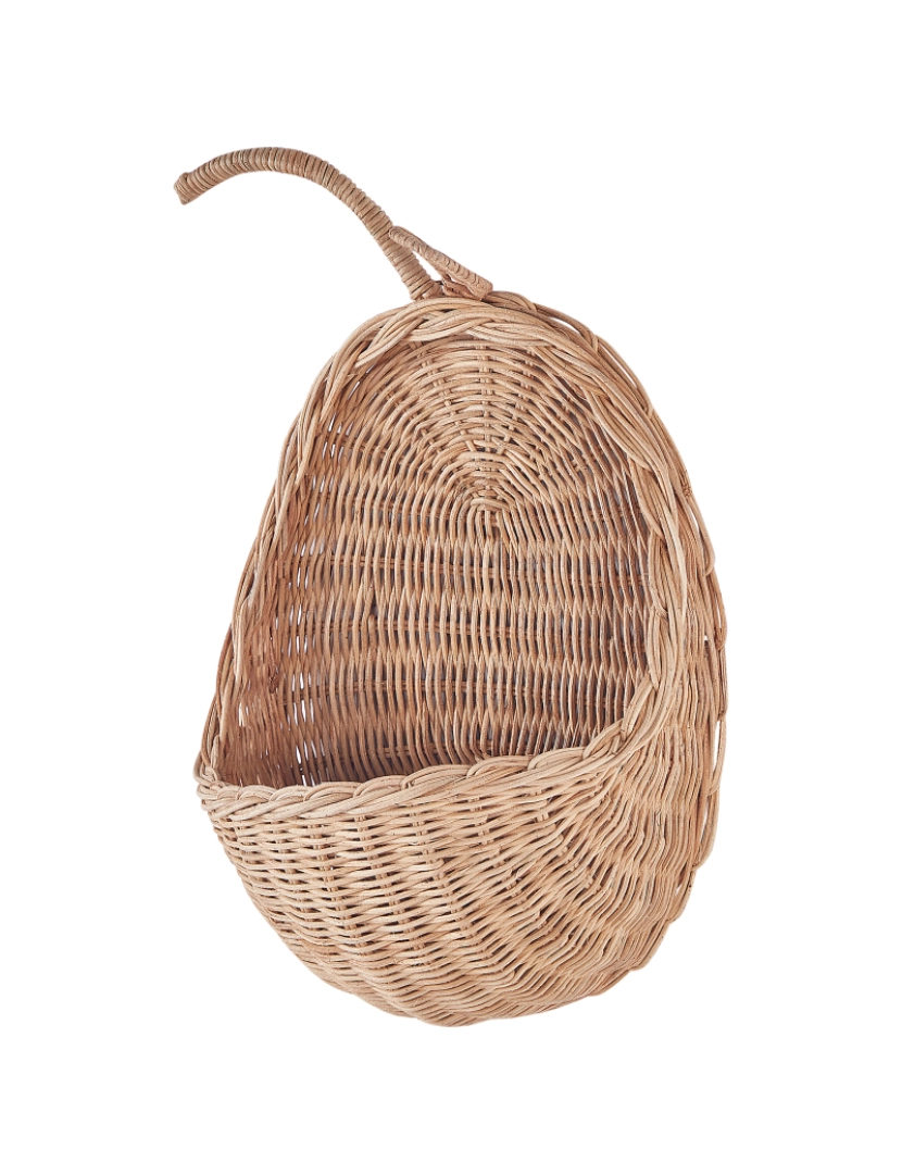 imagem de Cesto de parede em forma de maçã em rattan natural MAKONDE4