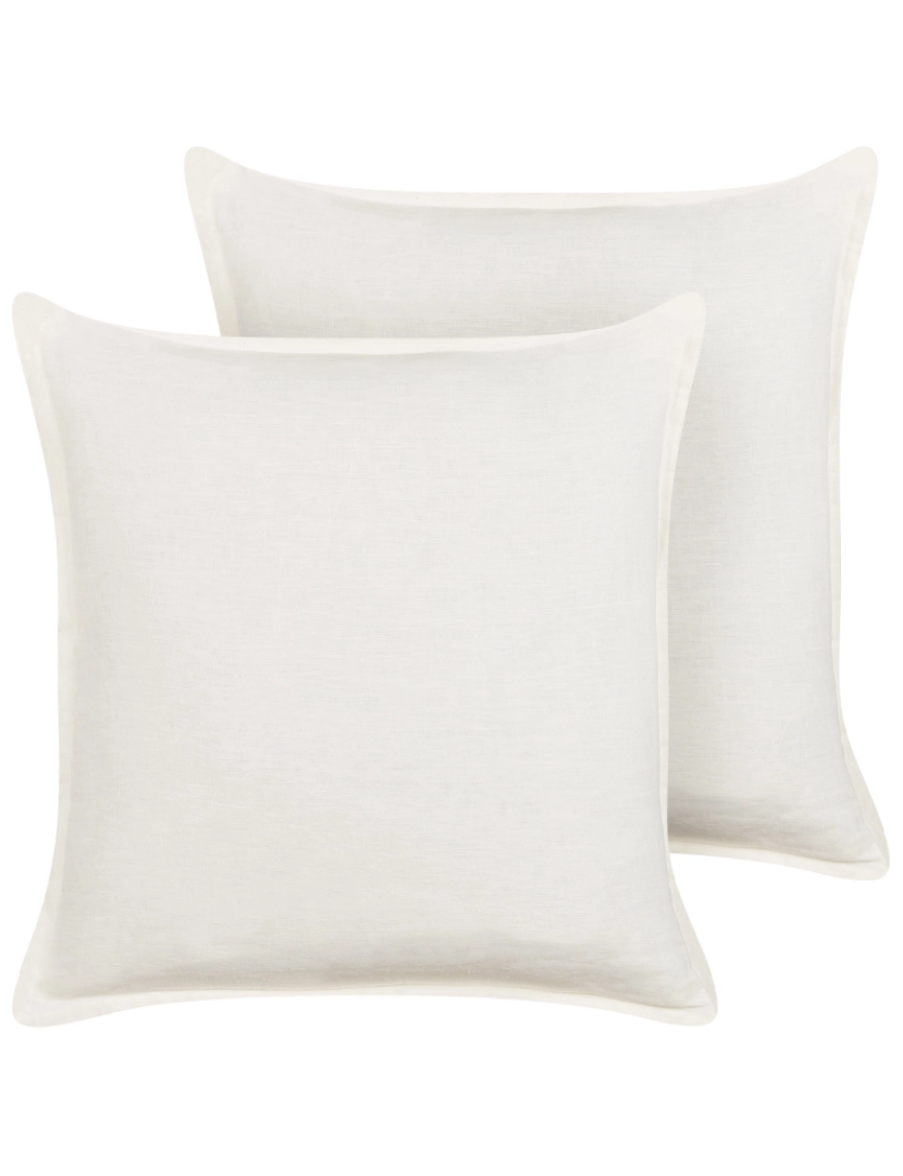 imagem de Conjunto de 2 almofadas Branco creme SUBULATA 45 x 45 cm2