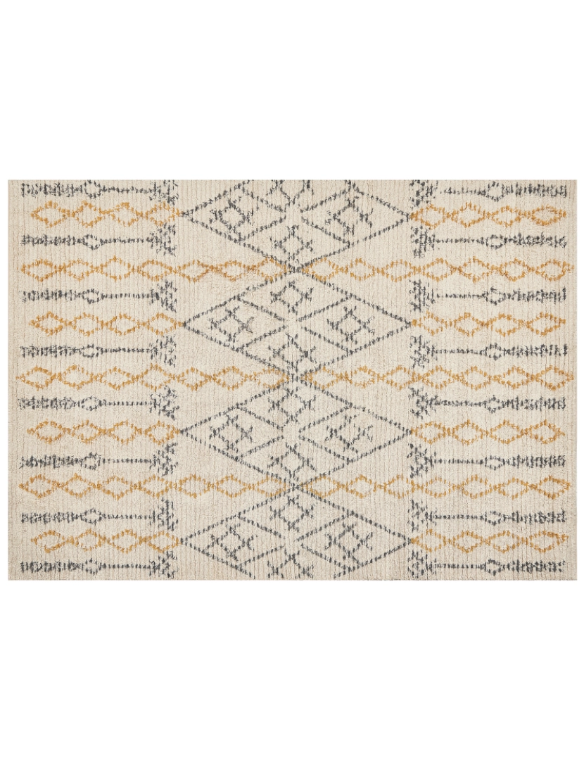 imagem de Tapete de algodão creme e amarelo 160 x 230 cm KADAPA2