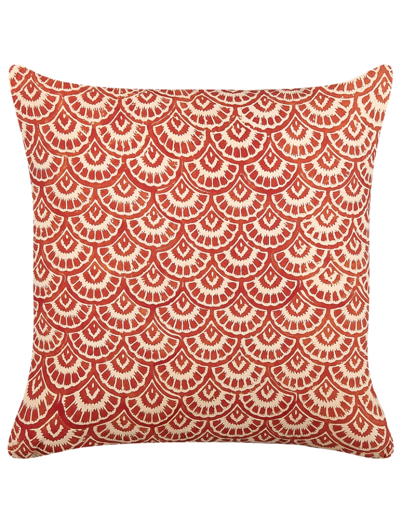 imagem de Almofada decorativa Impressão em bloco Algodão Vermelho RHUS 45 x 45 cm4