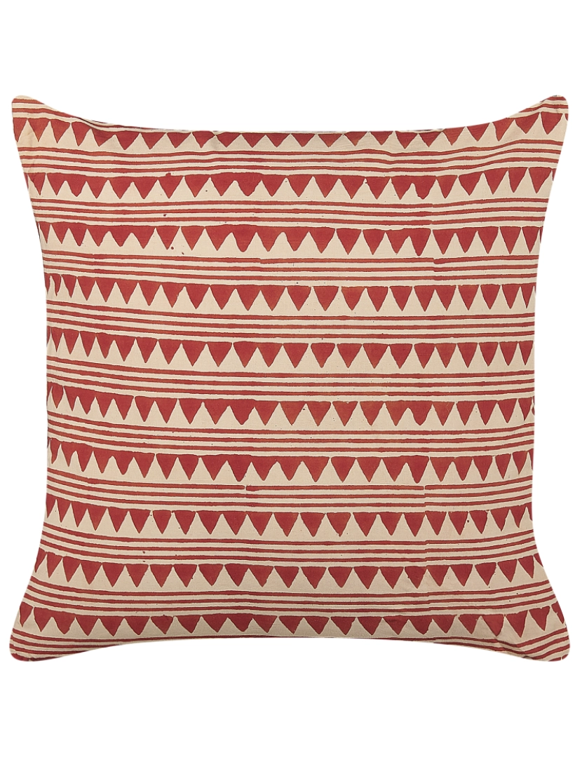 imagem de Conjunto de 2 almofadas Impressão em bloco Algodão Vermelho DEGLUPTA 45 x 45 cm4