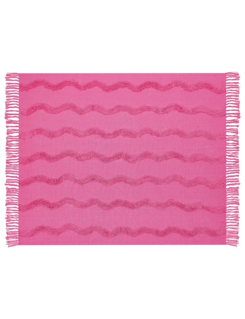 imagem de Manta decorativa em algodão rosa 125 x 150 cm KHARI4