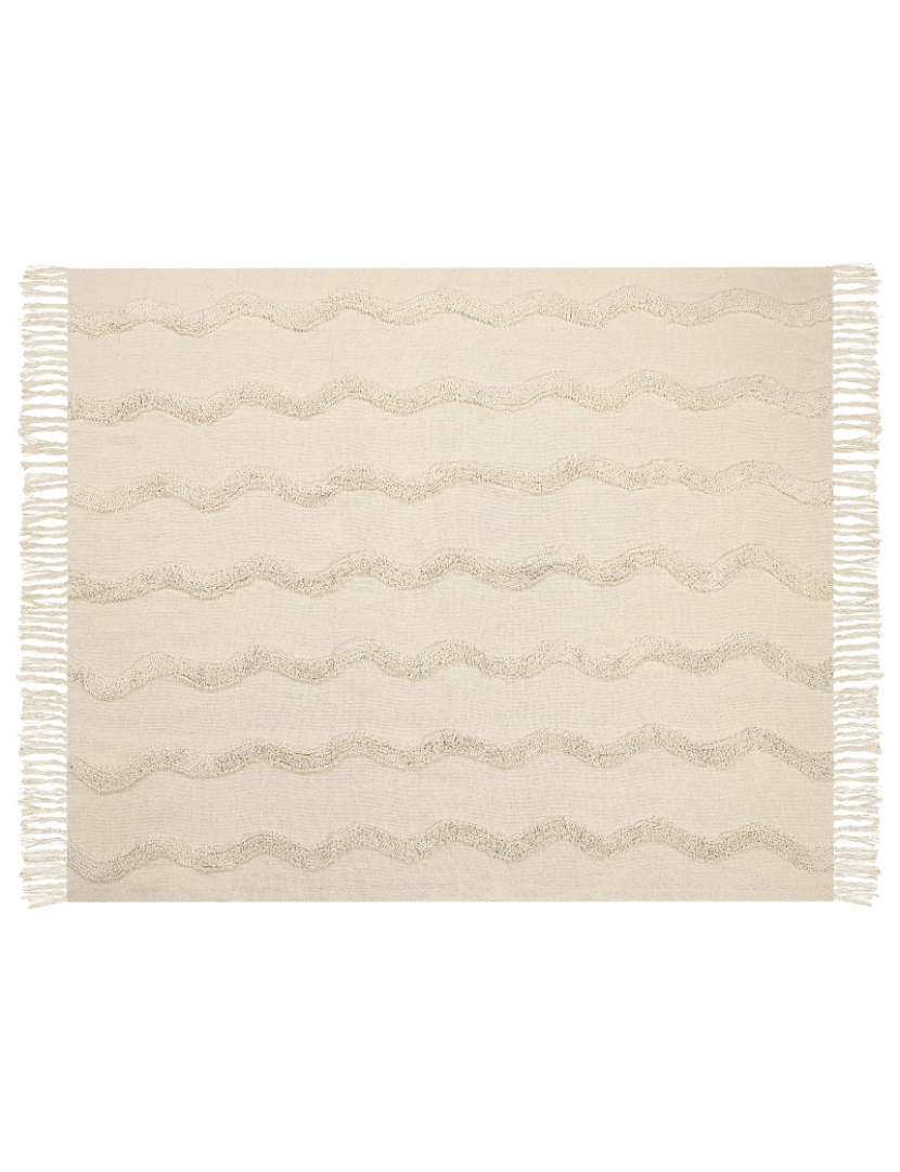 imagem de Manta decorativa em algodão creme 125 x 150 cm KHARI4