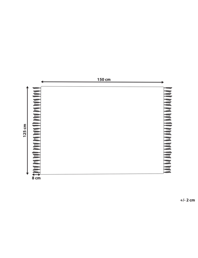 imagem de Manta decorativa em algodão preto e branco 125 x 150 cm DAMEK2