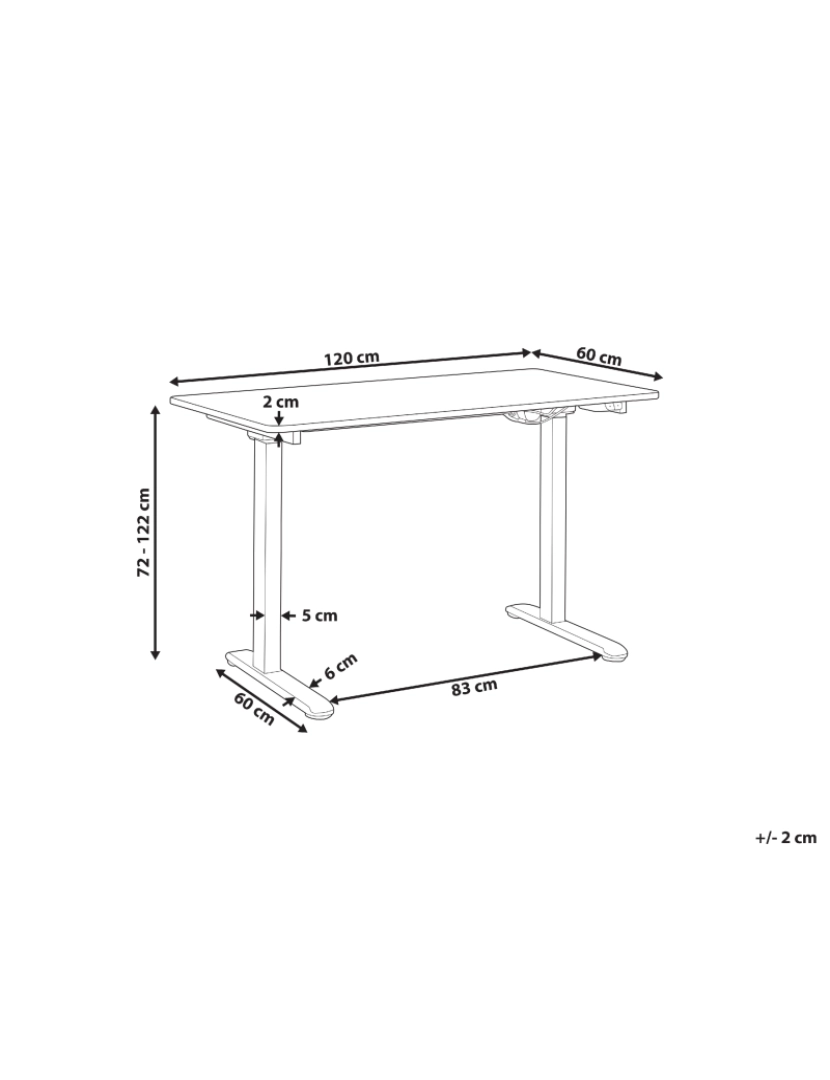 imagem de Secretária elevatória electricamente Elétrico 120 x 60 cm Branco GRIFTON2