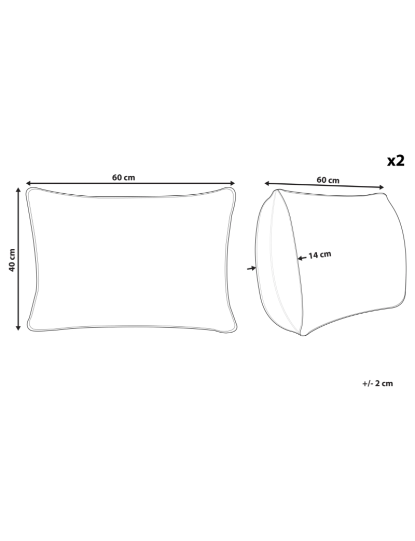 imagem de Conjunto de 2 almofadas Creme claro ARDISIA 40 x 60 cm3