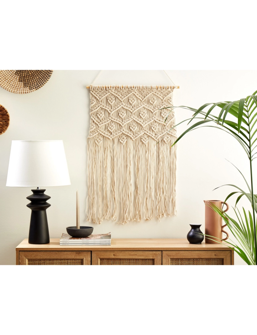 Beliani - Decoração de parede em algodão creme estilo macramé KALERI