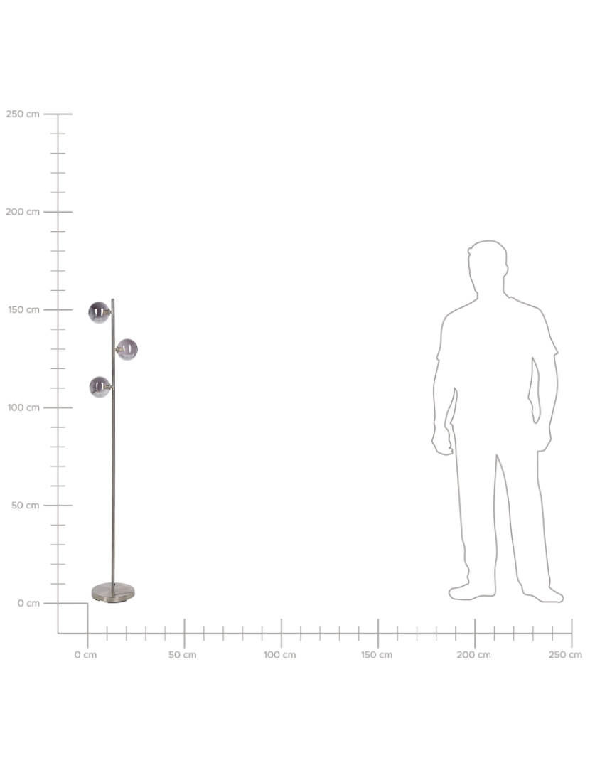 imagem de Candeeiro de pé prateado 154 cm RAMIS9