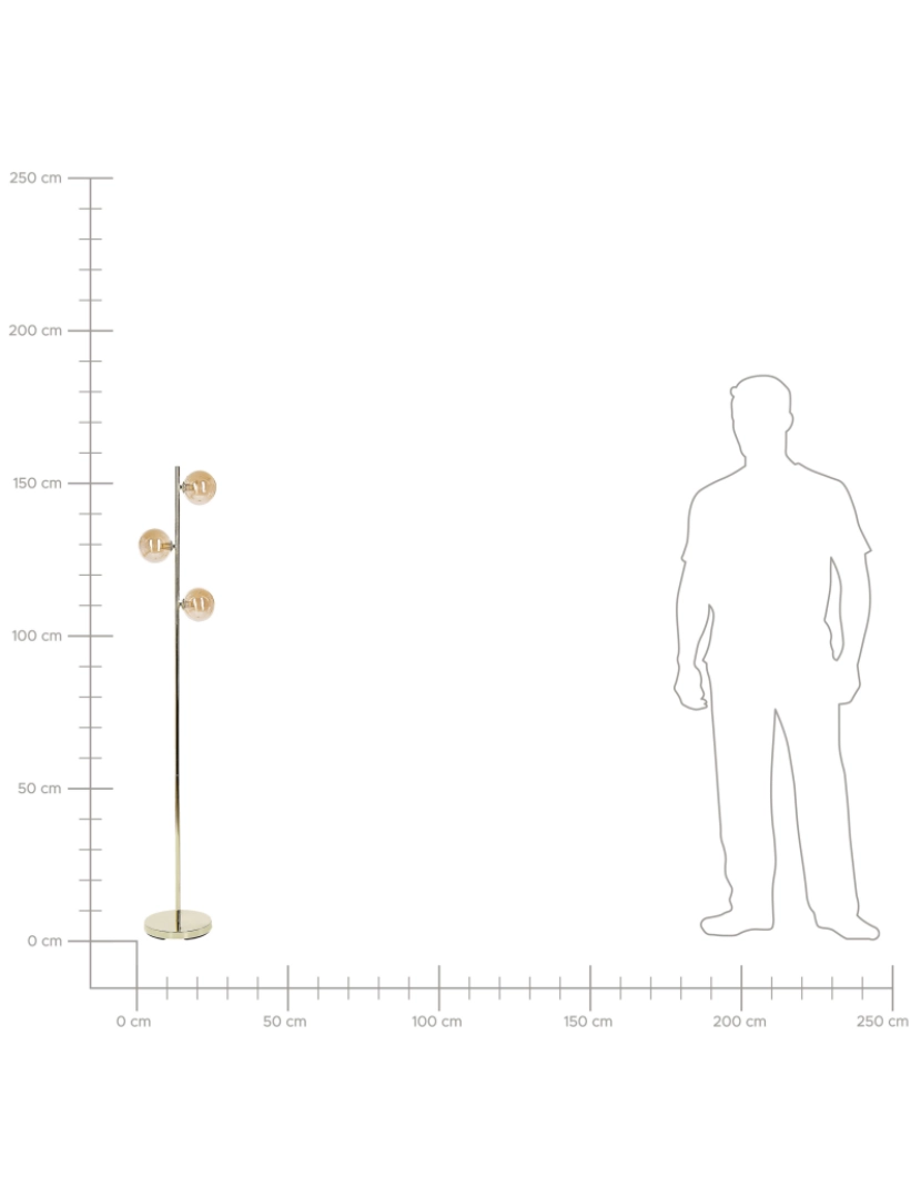 imagem de Candeeiro de pé dourado 154 cm RAMIS10