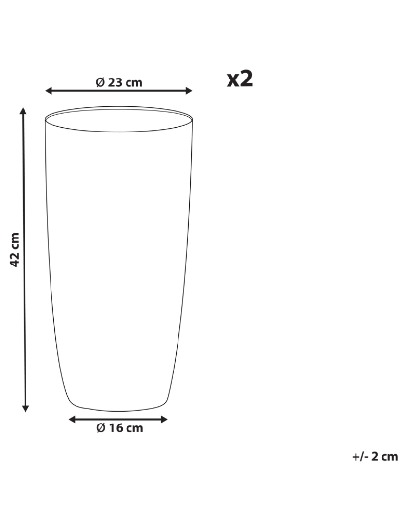 imagem de Conjunto de 2 vasos para plantas em pedra creme clara 23 x 23 x 42 cm ABDERA2